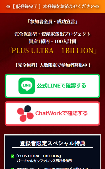 【POINT2】PLUS ULTRA 1BILLION(プルスウルトラワンビリオン)に登録して公開された情報は？1